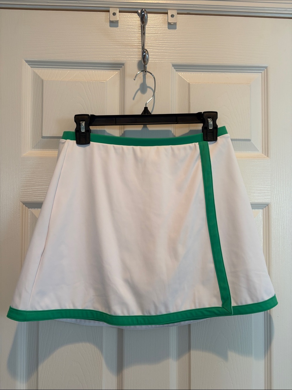 J. Crew Athletic White A-Line Skort with Green Trim